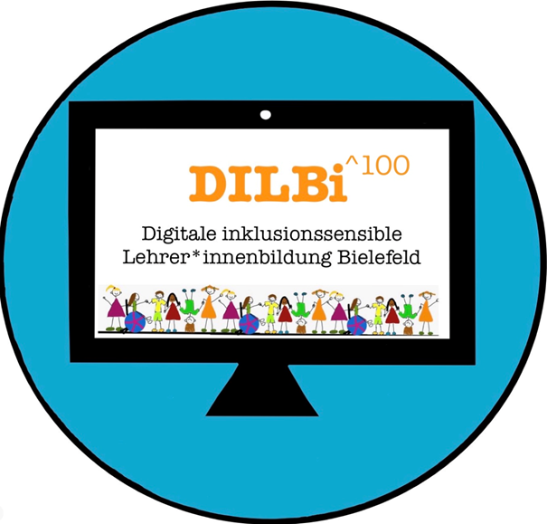 Logo: DILBI 100 - Digitale inklusionssensible Lehrer*innenbildung Bielefeld